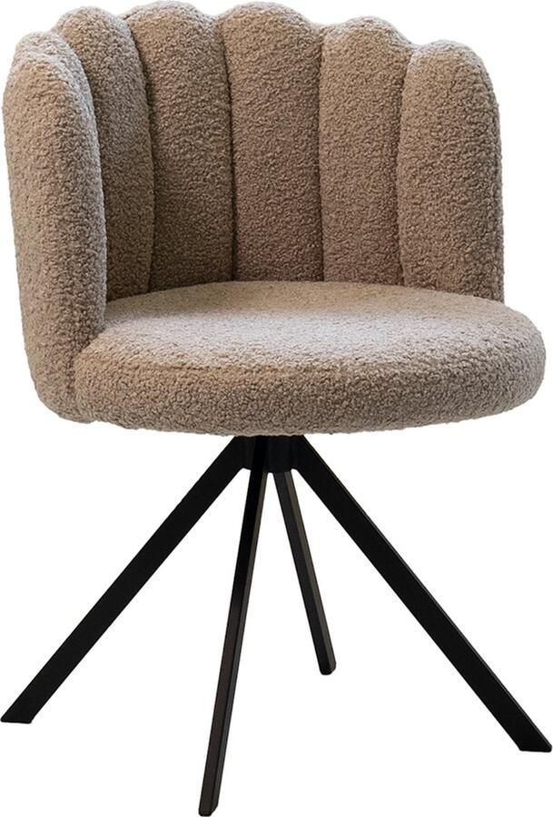 Giga Meubel Eetkamerstoel Julien Teddy Wit Draaibaar Set van 2
