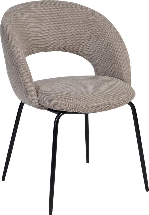 Giga Meubel Eetkamerstoel Julius Taupe Stof 60x56x79cm Set van 2