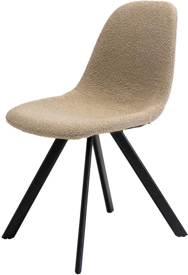 Giga Meubel Eetkamerstoel Taupe Bouclé Zithoogte 47cm King Set van 2