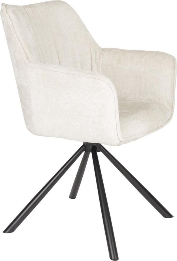 Giga Meubel Eetkamerstoel Kodak Ftof Ijzer Off White Set van 2