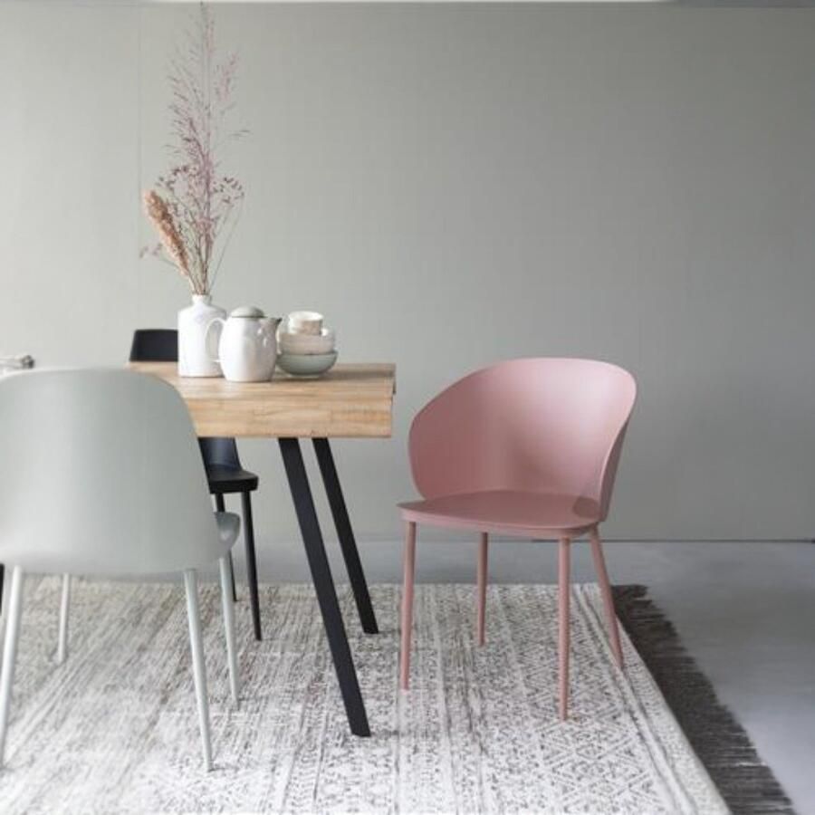 Giga Meubel Eetkamerstoel Kunststof Roze 57x53 5x81cm Modern Set van 2
