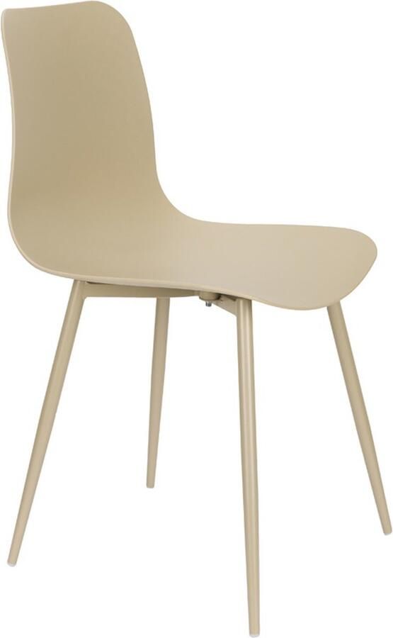 Giga Meubel Eetkamerstoel Beige Staal Zitdiepte 44cm 49x45x80cm Leon