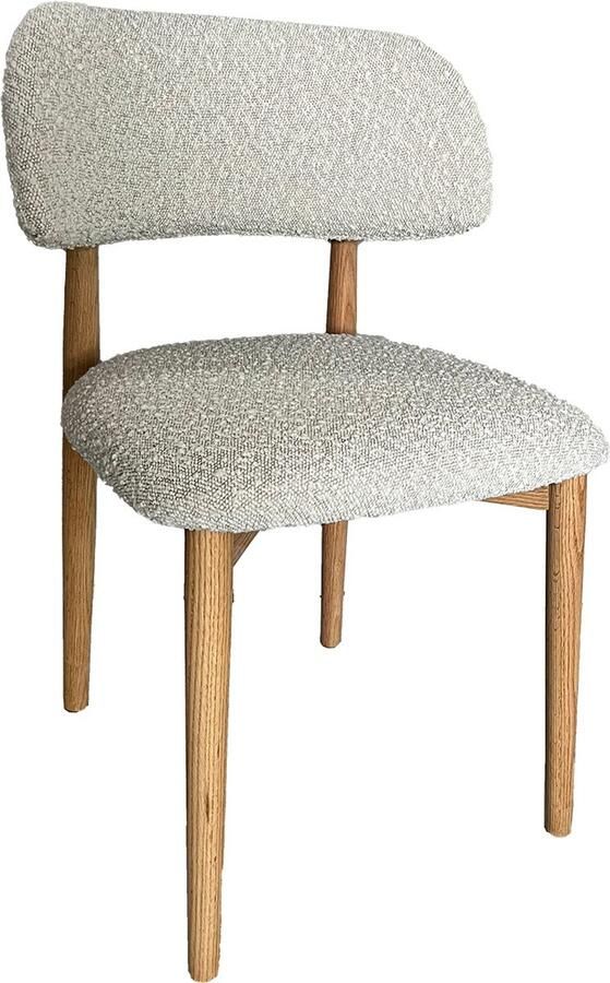 Giga Meubel Eetkamerstoel Lexi Eikenhout Polyester Beige Set van 2
