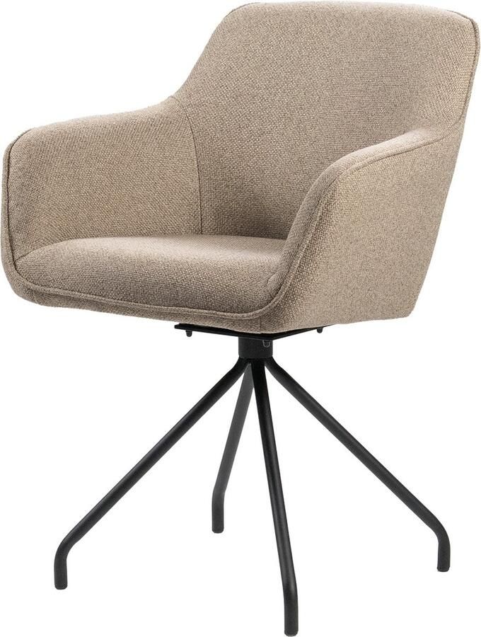 Giga Meubel Eetkamerstoel Taupe Stof 60x61x81cm Eetkamerstoel Lima - Foto 3