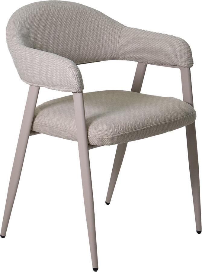 Giga Meubel Eetkamerstoel Beige Stof Textiel Zithoogte 47cm Linde Set van 2