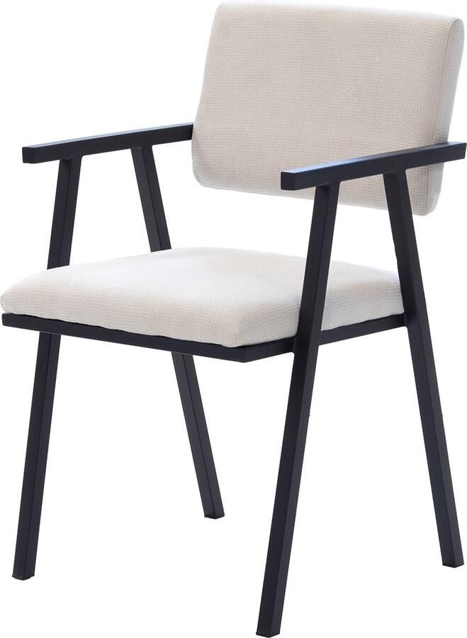 Giga Meubel Eetkamerstoel Linn Beige Stof Zitbreedte 48cm Set van 2