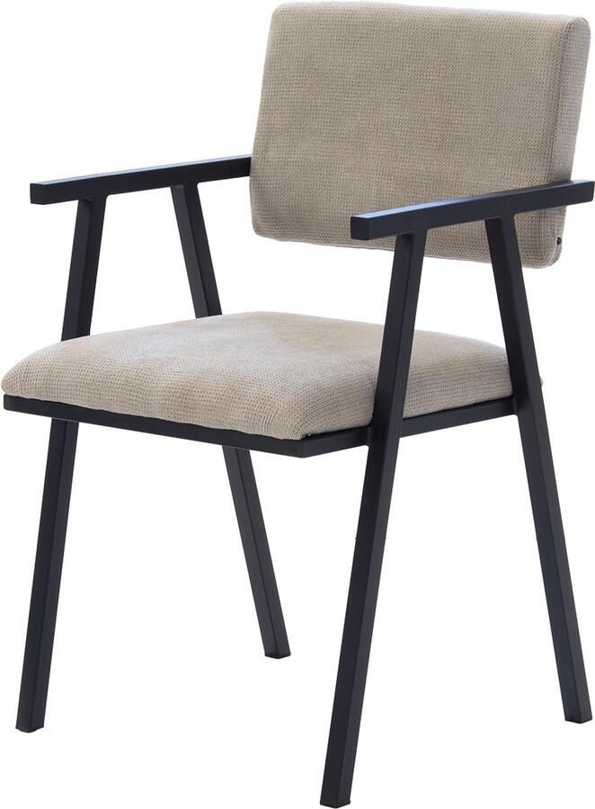 Giga Meubel Eetkamerstoel Linn Taupe Stof Zitbreedte 48cm Set van 2