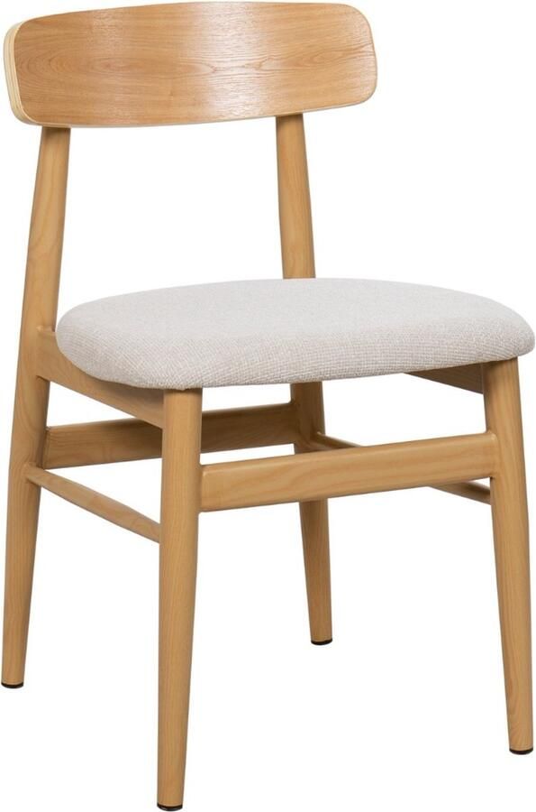 Giga Meubel Eetkamerstoel Liza 46x49x76cm Stof Naturel Set van 2