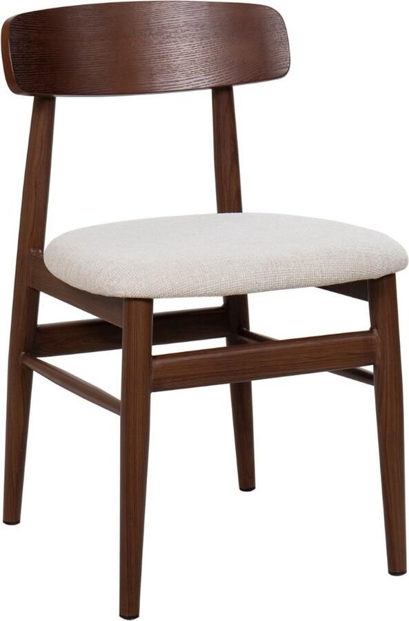 Giga Meubel Eetkamerstoel Liza 46x49x76cm Stof Walnoot Set van 2