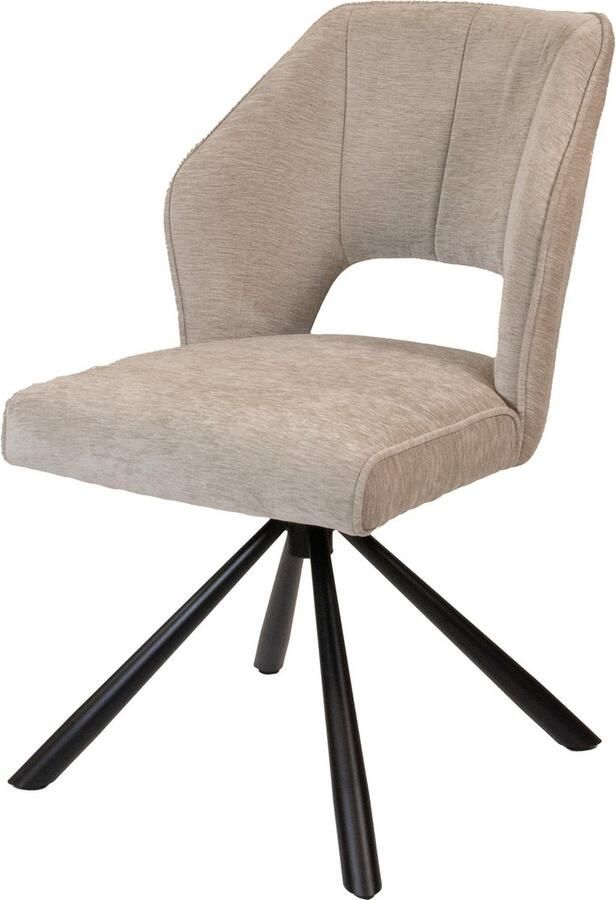 Giga Meubel Eetkamerstoel Mara Beige Stof Draaibaar Set van 2