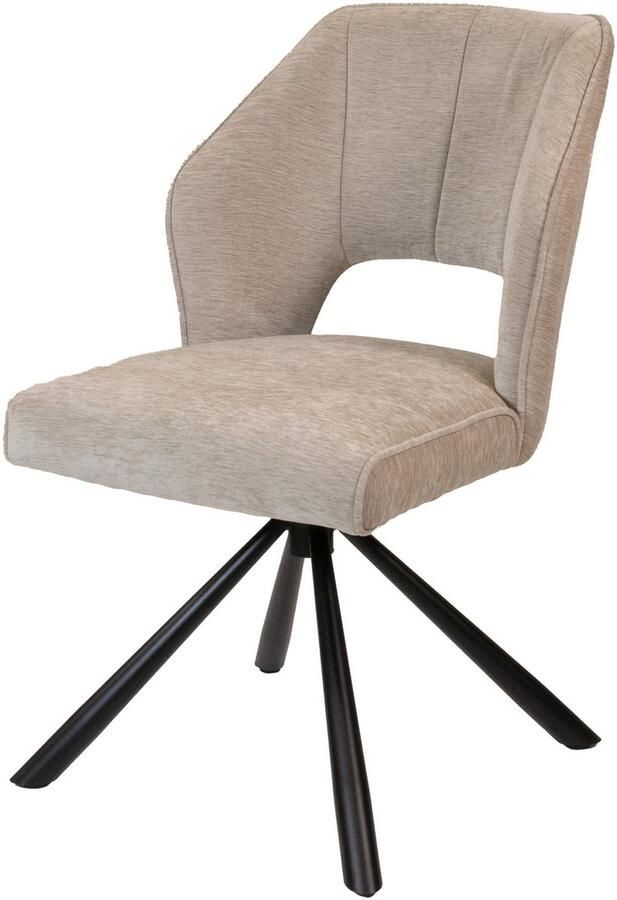 Giga Meubel Eetkamerstoel Beige Draaibaar Textiel Eetkamerstoel Mara - Foto 5