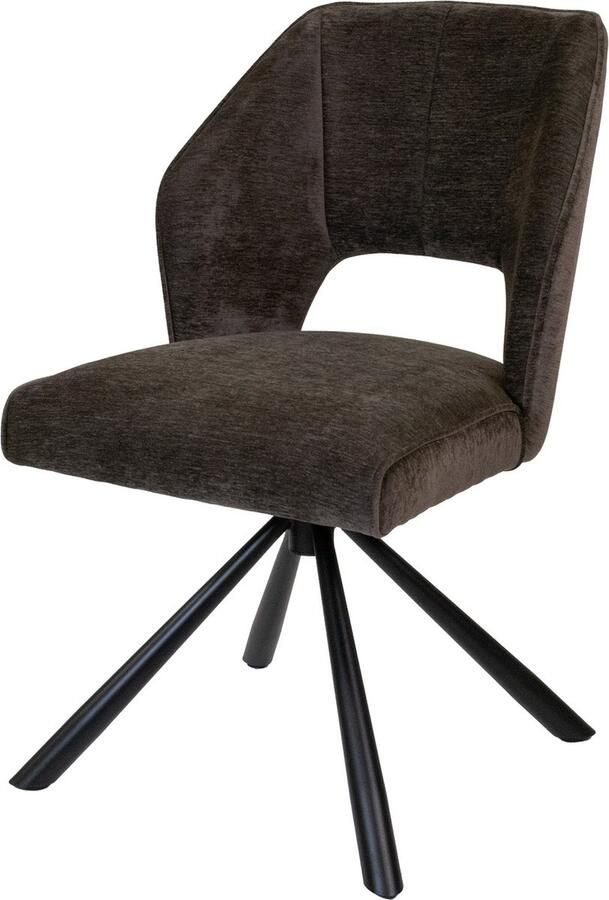 Giga Meubel Eetkamerstoel Mara Taupe Stof Draaibaar Set van 2