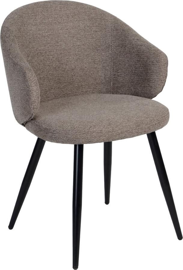 Giga Meubel Eetkamerstoel Marit Taupe Stof 55x54x79cm Set van 2