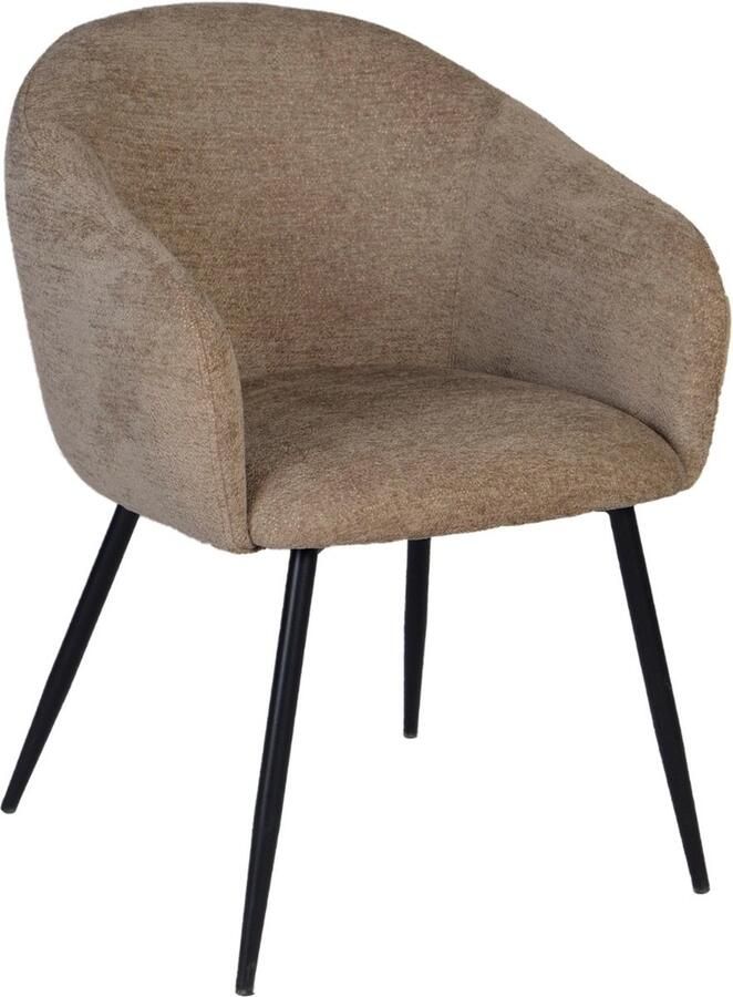 Giga Meubel Eetkamerstoel Meau Stof Taupe Set van 2