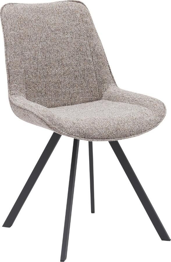 Giga Meubel Eetkamerstoel Mika Taupe Stof 60x53x86cm Set van 2