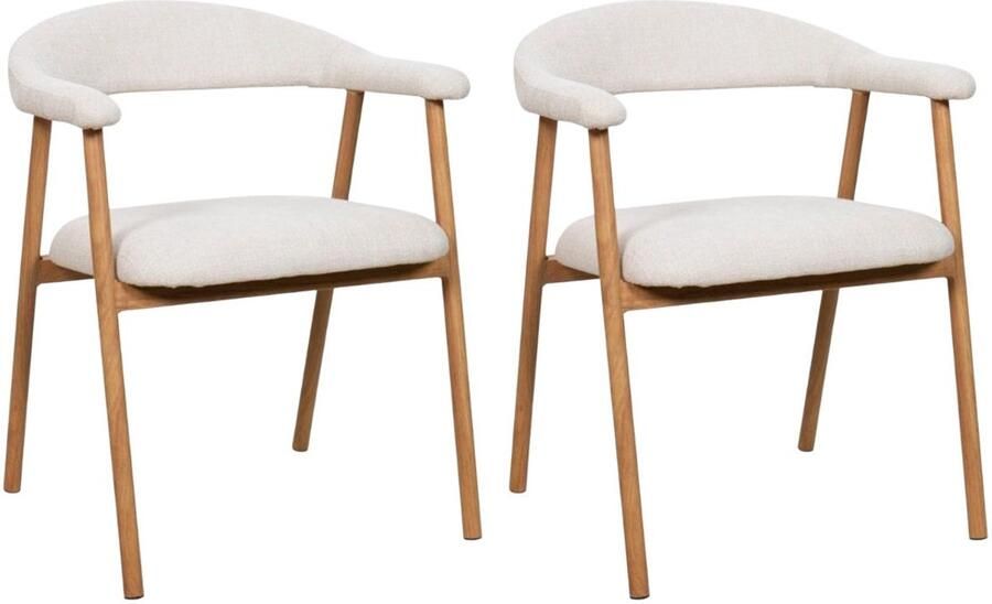 Giga Meubel Eetkamerstoel Mila Beige Naturel Zithoogte 48cm (set van 2) - Foto 4