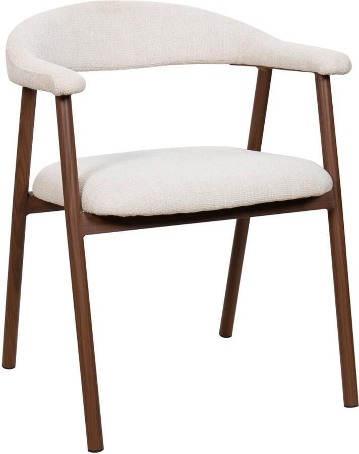Giga Meubel Eetkamerstoel Mila Beige Walnoot Zithoogte 48cm Set van 2
