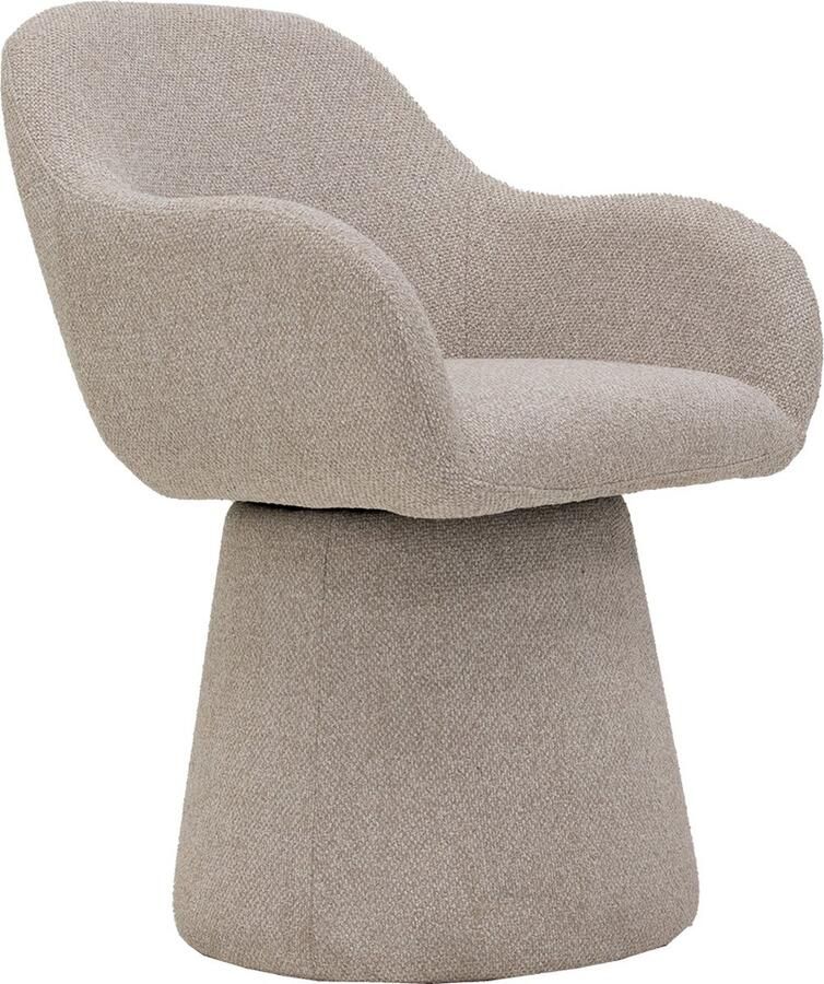 Giga Meubel Eetkamerstoel Minthe Draaibaar Stof Beige Set van 2