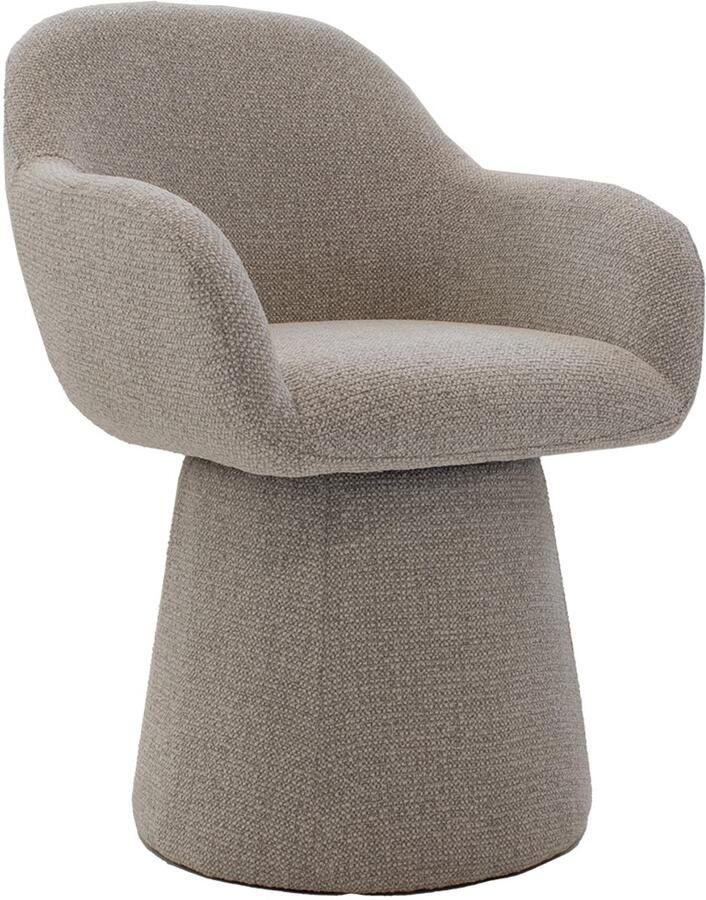 Giga Meubel Eetkamerstoel Minthe Draaibaar Stof Taupe Set van 2