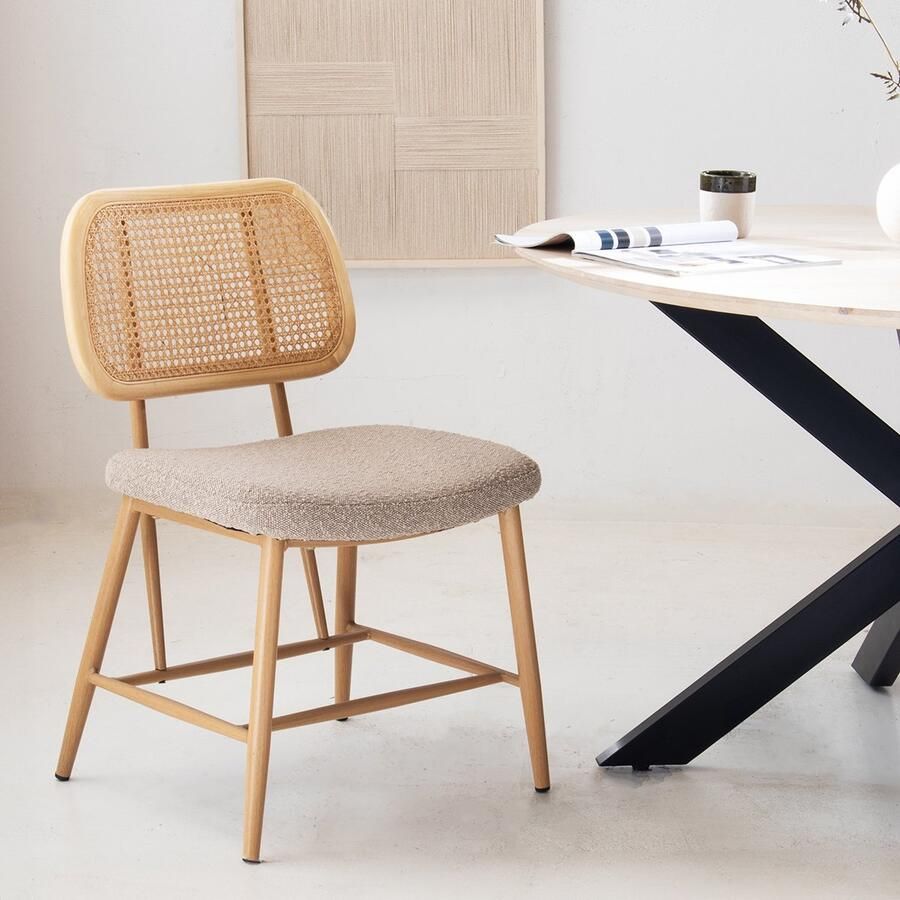 Giga Meubel Eetkamerstoel Hout Taupe Zithoogte 49cm 54x54x83cm - Foto 3