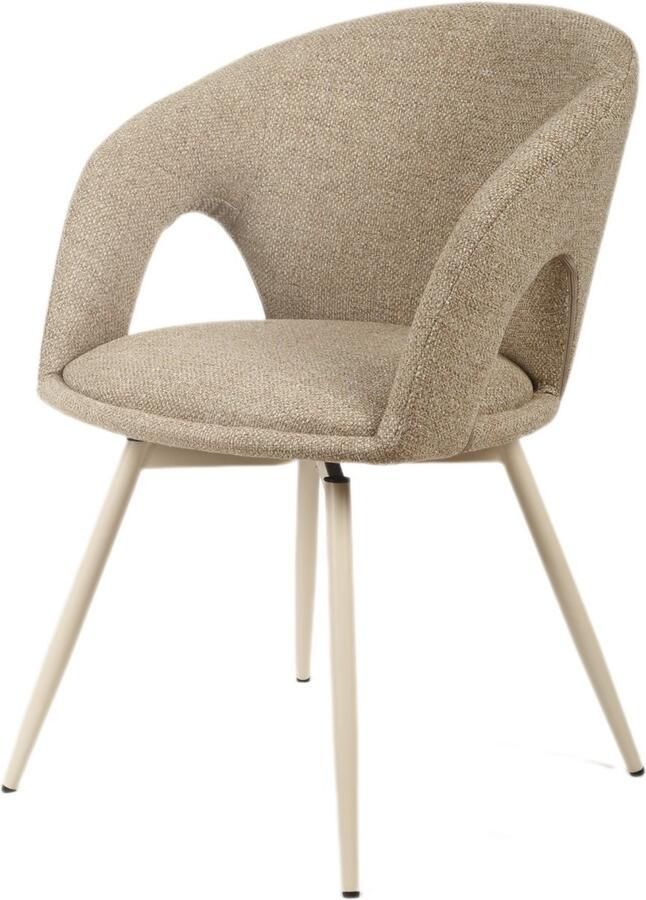 Giga Meubel Eetkamerstoel Nina Taupe Stof Draaibaar Set van 2
