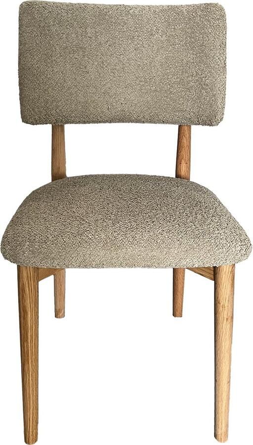 Giga Meubel Eetkamerstoel Nova Teakhout Polyester Taupe Set van 2 - Foto 2