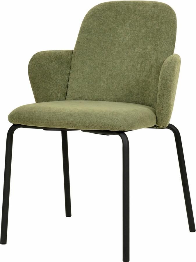Giga Meubel Eetkamerstoel Paddy Stof Groen Zithoogte 48cm Set van 2
