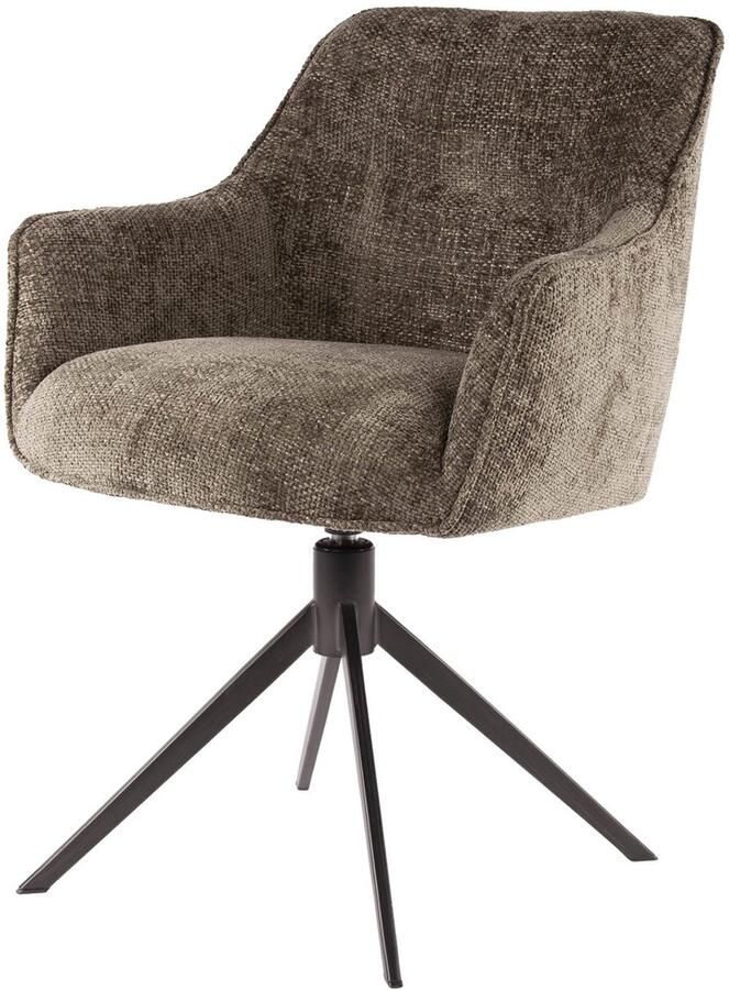 Giga Meubel Eetkamerstoel Pull Draaibaar 61x62x83cm Taupe Set van 2