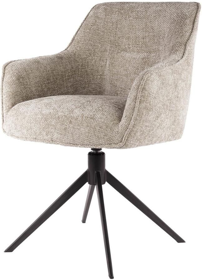 Giga Meubel Eetkamerstoel Pull Draaibaar 61x62x83cm Zand Set van 2