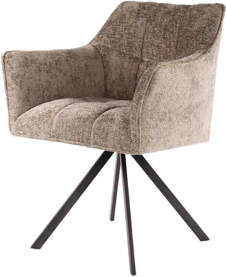 Giga Meubel Armstoel Raster Draaibaar Rich Champagne Set van 2