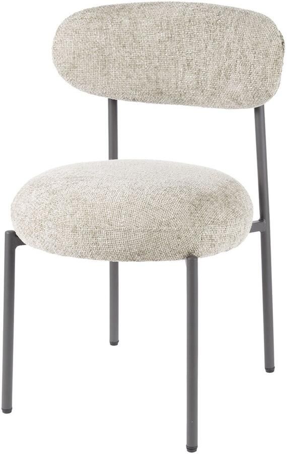 Giga Meubel Eetkamerstoel Round Tissee Zand 52x57x81cm Set van 2