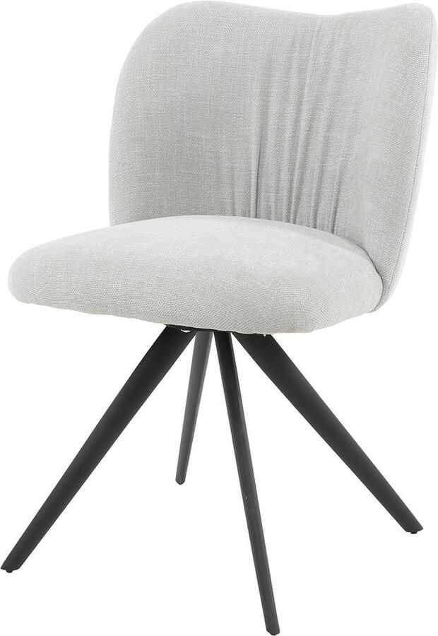 Giga Meubel Eetkamerstoel Stof Lichtgrijs Exl. Armleuning Rugleuning 77cm