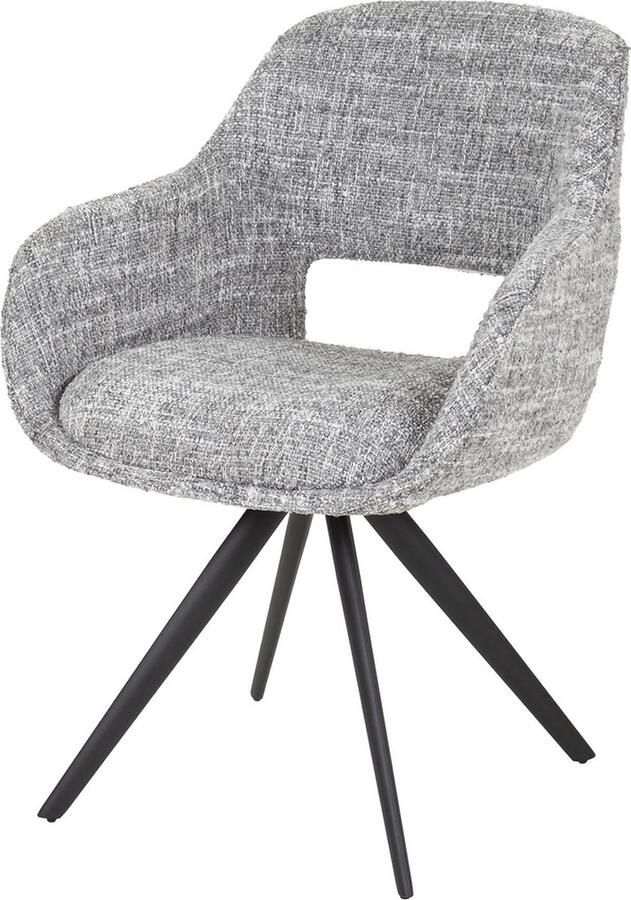 Giga Meubel Eetkamerstoel Spring Draaibaar 60x62x82cm Grijs Set van 2