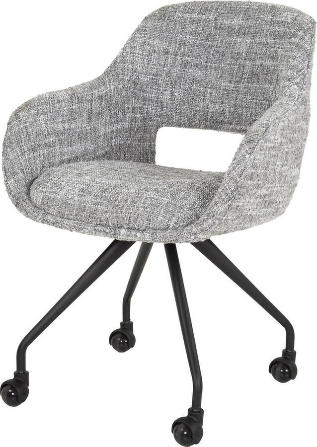 Giga Meubel Eetkamerstoel Spring Met Wielen 60x62x84cm Grijs Set van 2