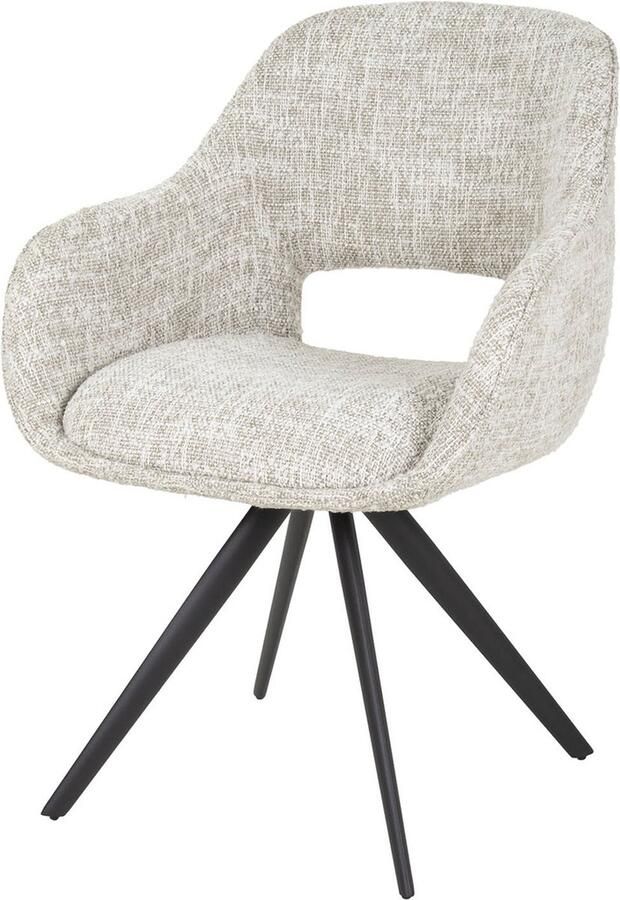 Giga Meubel Eetkamerstoel Spring Draaibaar 60x62x82cm Off White Set van 2