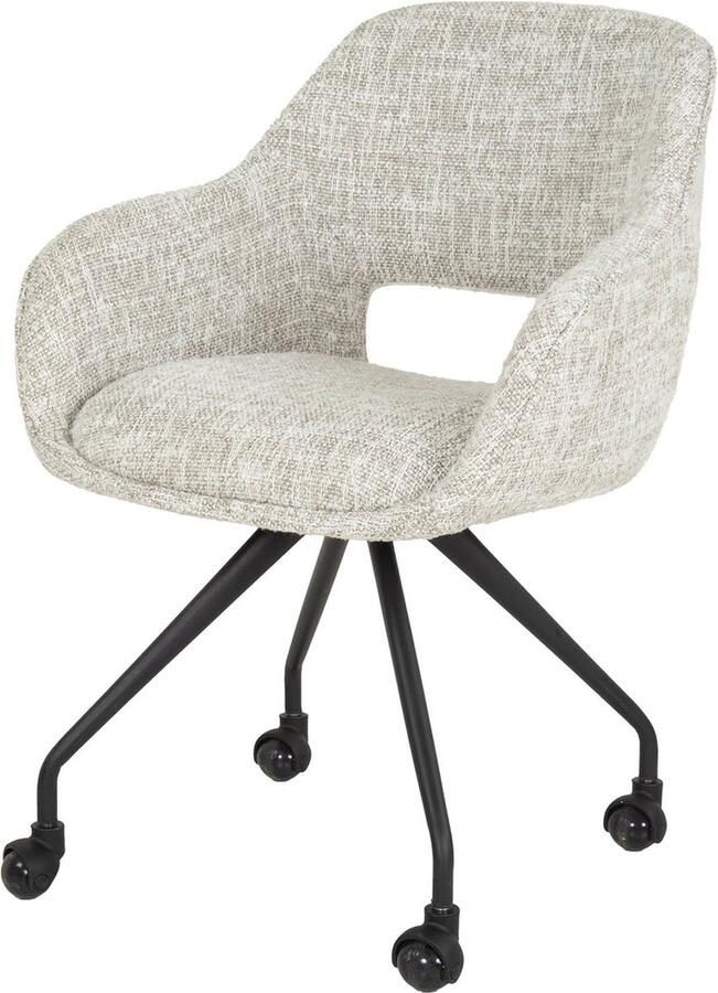 Giga Meubel Eetkamerstoel Spring Met Wielen 60x62x84cm Off White Set van 2