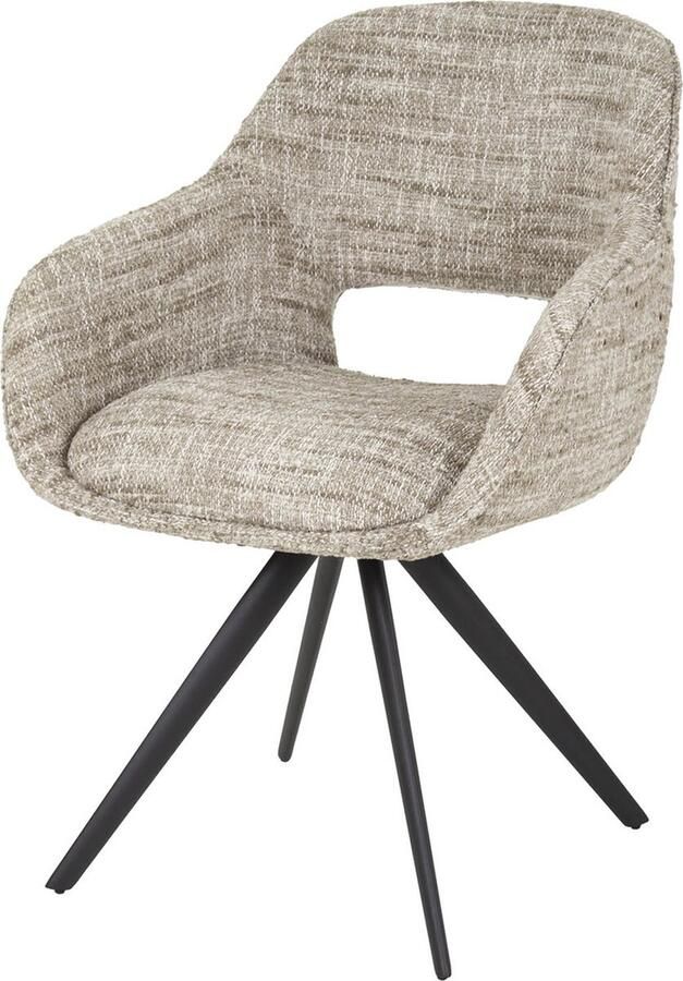 Giga Meubel Eetkamerstoel Spring Draaibaar 60x62x82cm Zand Set van 2