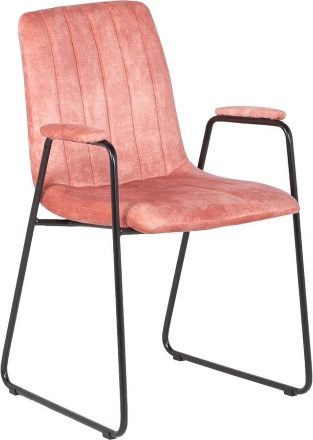 Giga Meubel Eetkamerstoel Tara Velvet Roze Set van 2