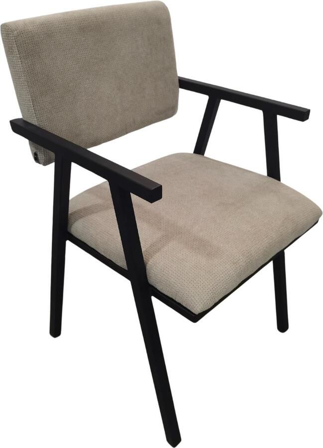 Giga Meubel Eetkamerstoel Taupe Stof Zitbreedte 48cm Linn