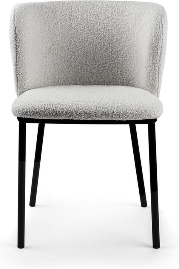 Giga Meubel Eetkamerstoel Teddy Grijs 53x55x76cm Japandi Set van 2