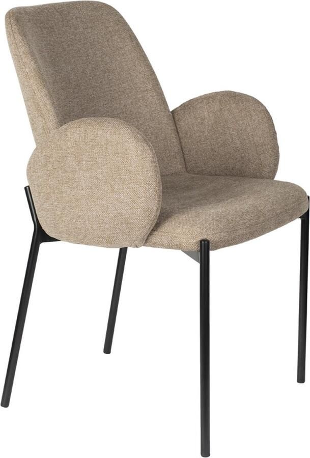 Giga Meubel Eetkamerstoel Stof Bruin Zithoogte 48 5cm 60x57 5x85cm Set van 2