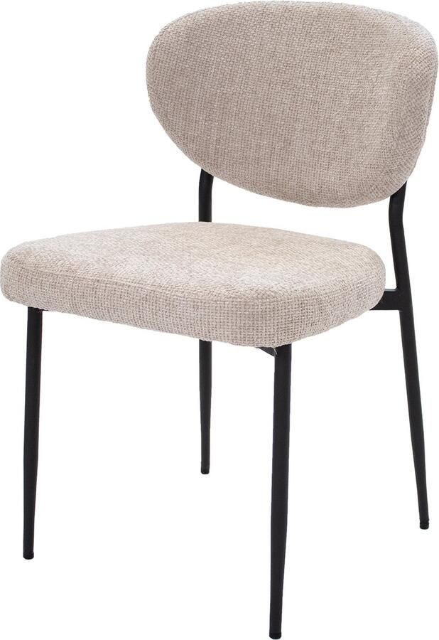 Giga Meubel Eetkamerstoel Stof Beige Zithoogte 49cm 57x48x80cm Vajèn - Foto 2