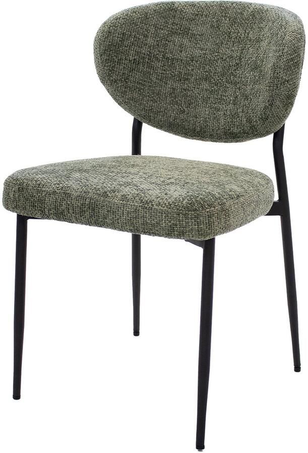 Giga Meubel Eetkamerstoel Stof Groen Zithoogte 49cm 57x48x80cm Vajèn - Foto 3