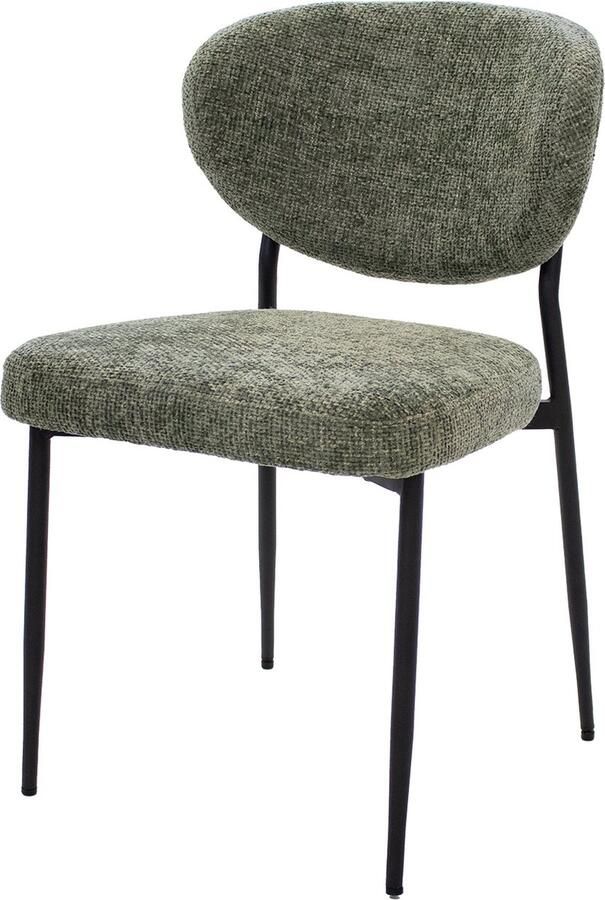 Giga Meubel Eetkamerstoel Stof Groen Zithoogte 49cm 57x48x80cm Vajèn - Foto 2