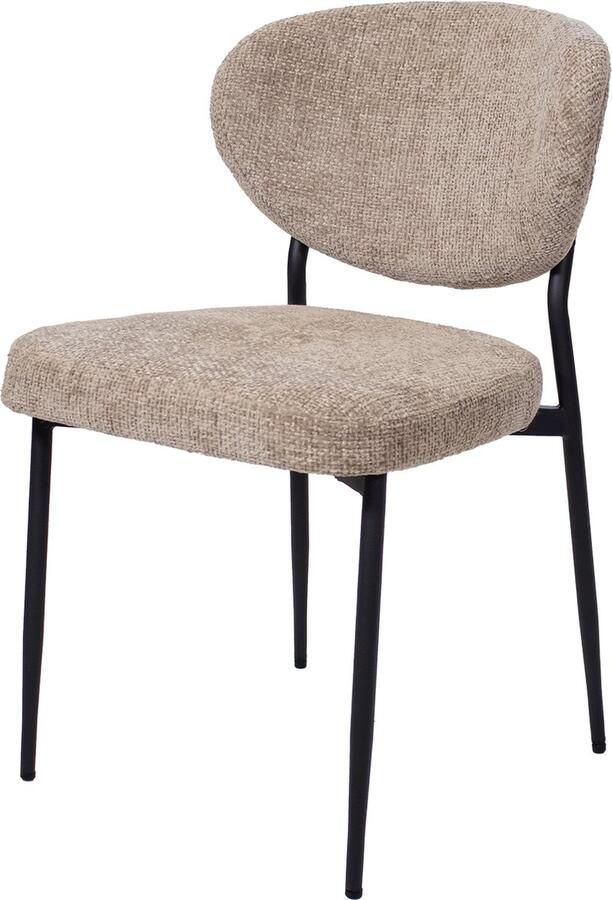 Giga Meubel Eetkamerstoel Stof Taupe Zithoogte 49cm 57x48x80cm Vajèn - Foto 2