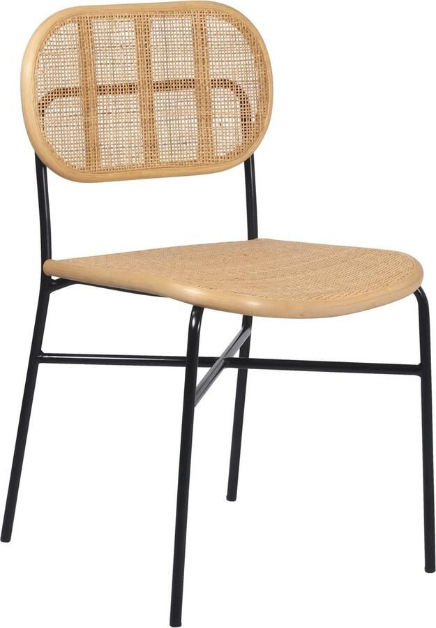 Giga Meubel Eetkamerstoel Webbing Naturel Rotan Set van 2