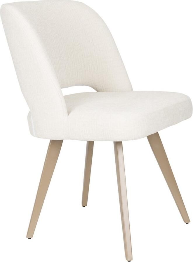 Giga Meubel Eetkamerstoel Wit Stof Zithoogte 48cm 59 5x53x83 5cm Yves