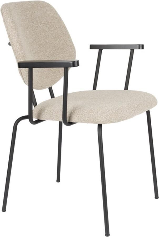 Giga Meubel Eetkamerstoel Zelo Beige Incl. Armleuning Set van 2