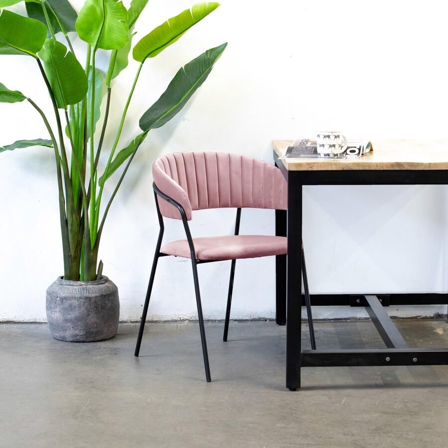 Giga Meubel Eetkamerstoel Groen Velvet Stof & Metaal Zithoogte 48cm Stoel Turin Velvet Groen - Foto 2