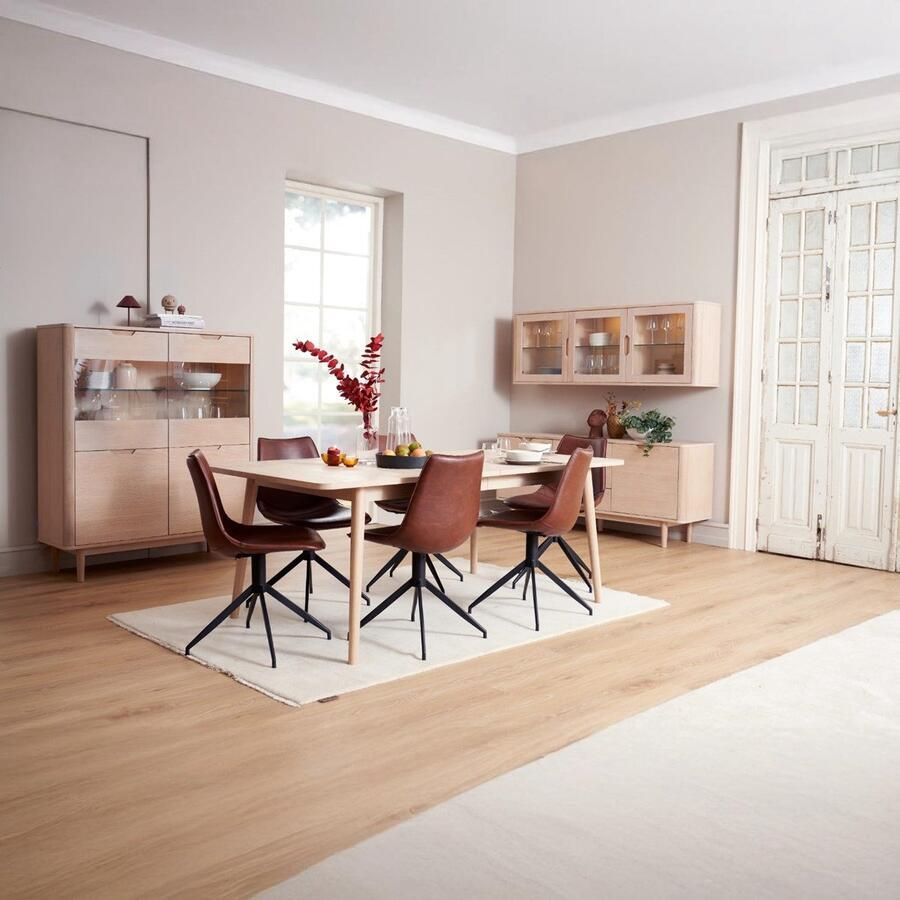 Giga Meubel Eetkamertafel 200x100cm Naturel Eiken Fineer Eetkamertafel Nyborg